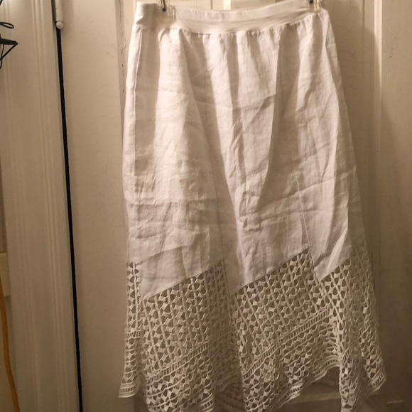 Chico’s white maxi skirt crochet bottom M - Picture 5 of 7